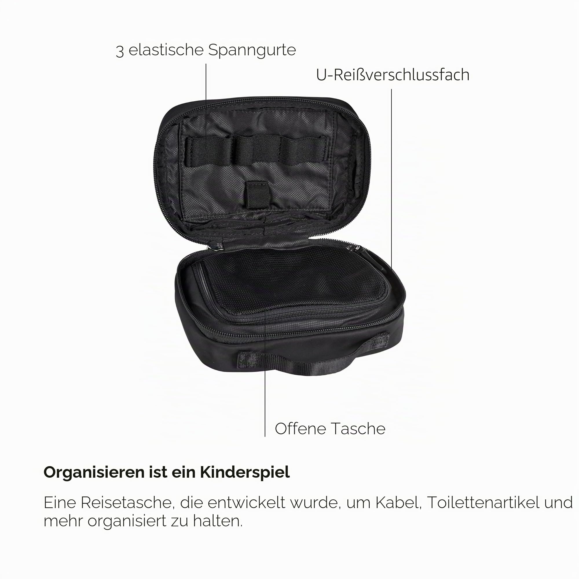 TUMI Gepäckzubehörtasche – Reise-Kulturbeutel für Damen und Herren, Schwarz, Small, Zubehörtasche, klein