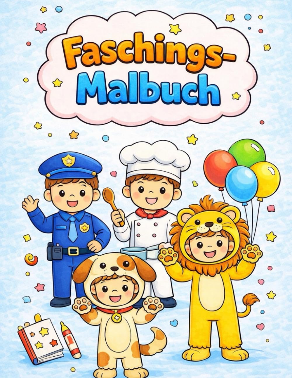 Fasching Ausmalbuch: Der perfekte Malspaß zu Fasching & Karneval – einfache Motive für kleine Künstler ab 3 Jahren