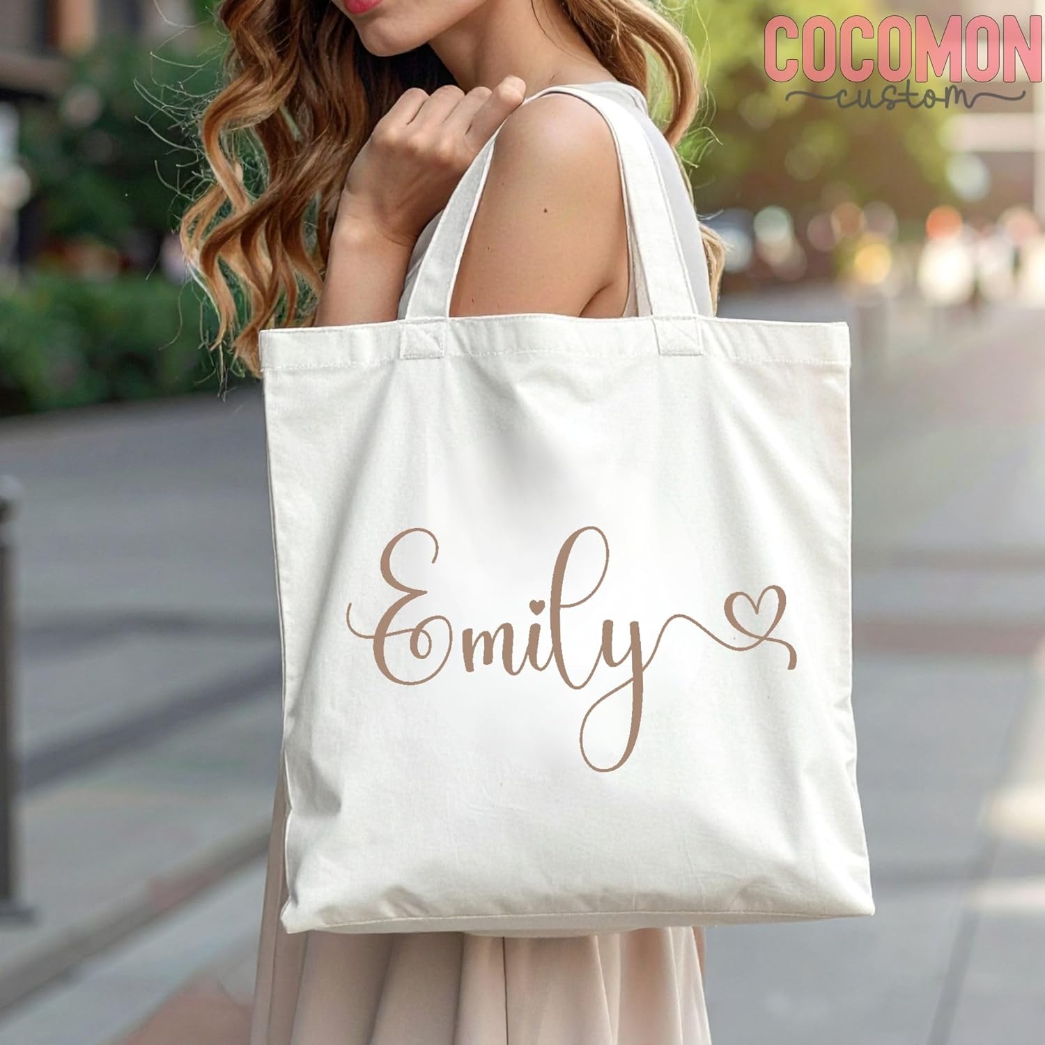 Personalized Custom Name Tote Bag - Premium Canvas, Reusable - Gift for Women, Bridesmaids, Teachers, Nurses