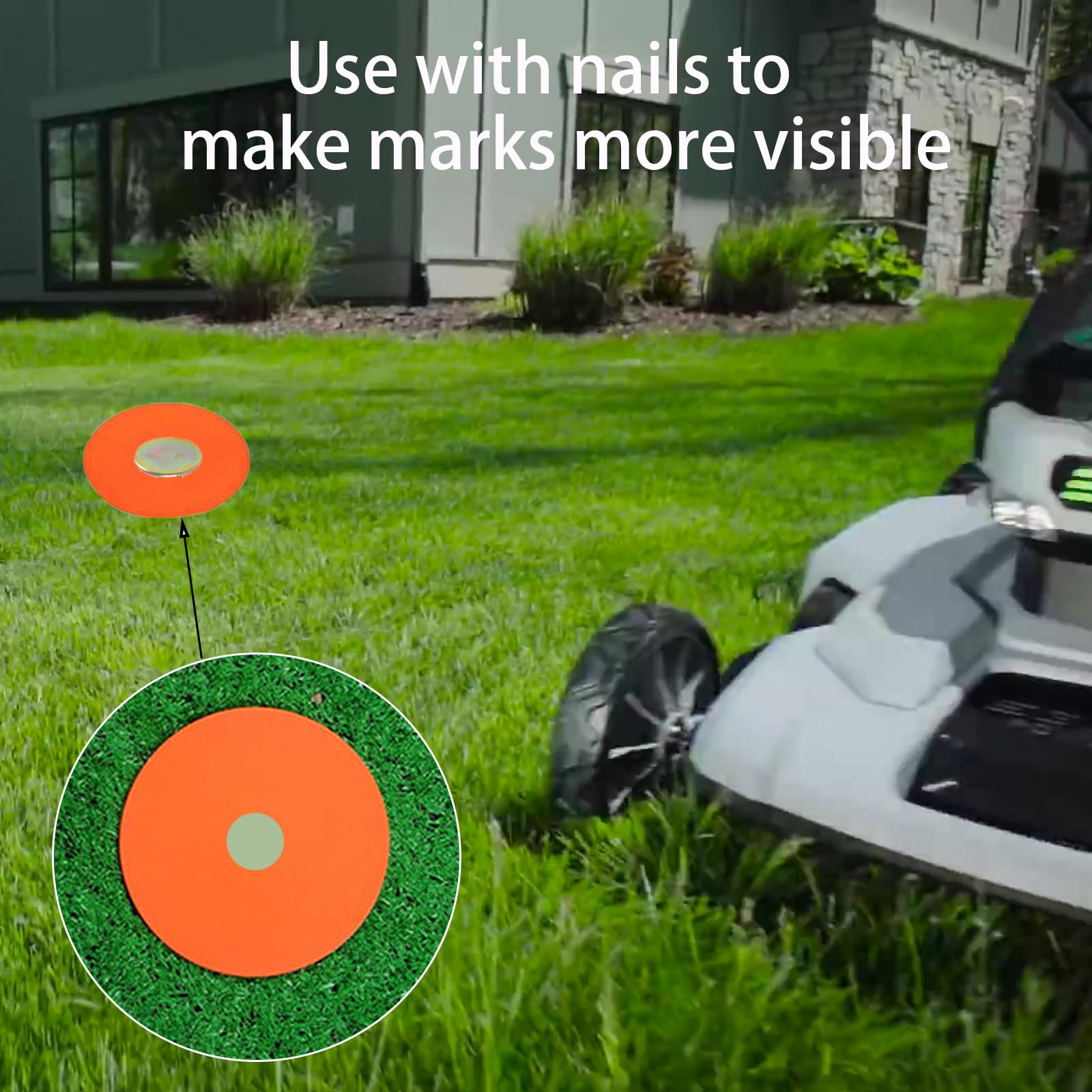 6 Pcs Low Profile Survey Markers Orange Rubber Property Line Markers, Driveway Marker for Low Profile Survey Stakes, Garden Stakes Survey Markers Golf Course Ground