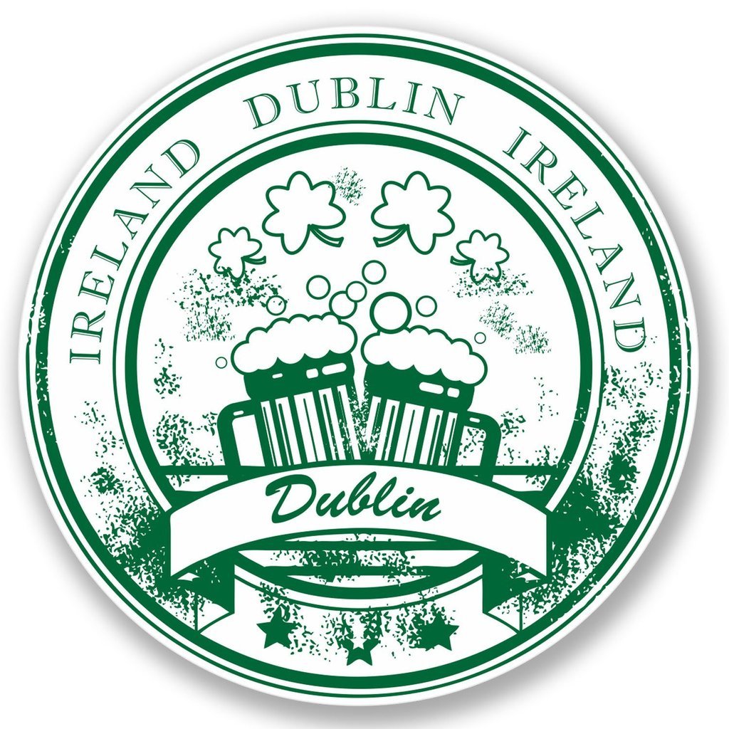 2 x 10cm/100mm Dublin Ireland Vinyl Sticker Decal Laptop Travel Luggage Car Bike Sign Fun #4465