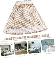 Vista 3 de LIFKOME Pantalla tejida para lámparas de pie de mesa, cubierta de luz de tejido retro, pantalla decorativa para sala de estar, dormitorio, estudio