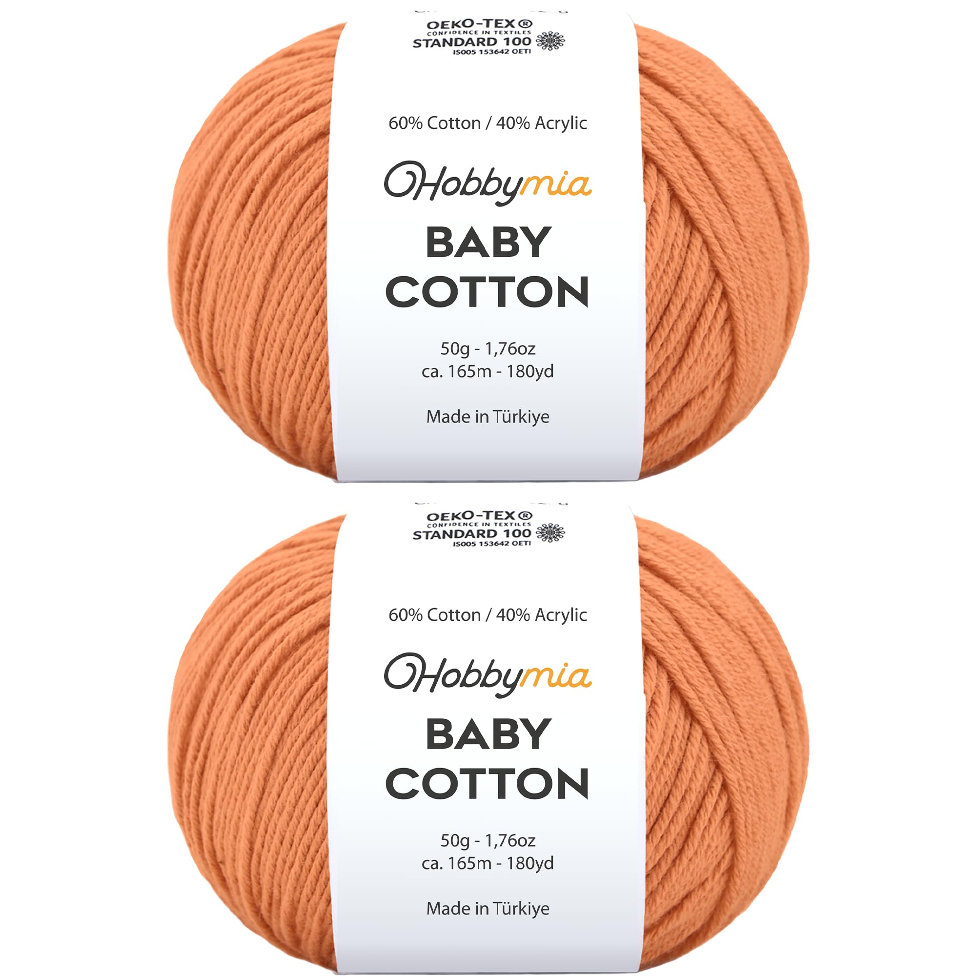 Baby Cotton Blend Yarn – Soft Sport Weight Yarn for Crochet & Amigurumi - 50g/180yds - 60% Cotton 40% Acrylic - Ideal for Baby & Knitting Proj.(Neon Green, 1 Ball) — view 55