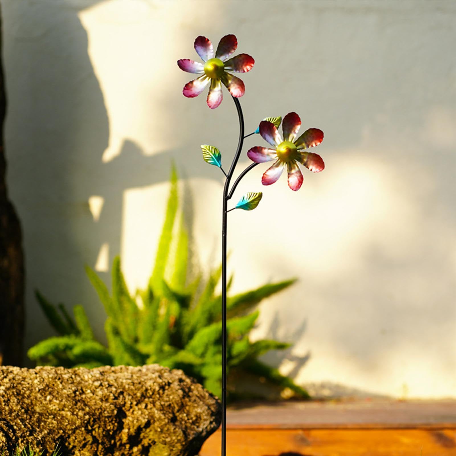 Molinillo de viento para el patio, decoración de flores y césped | Jardín spinner molinos de viento al aire libre, para terraza, césped, camino, paisajismo, puerta de casa, granja