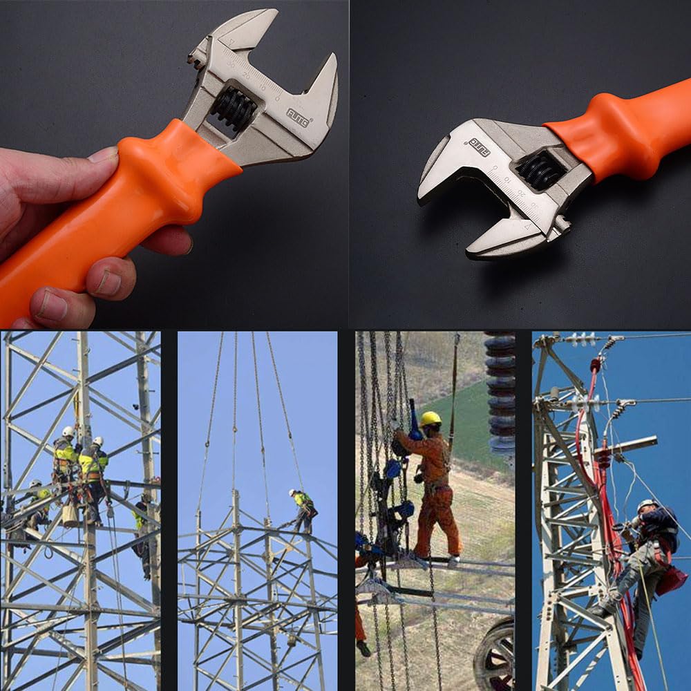 SEIWEI Juego de llaves ajustables de acero al cromo vanadio, herramienta de fontanería de mandíbula de 150-300 mm de ancho para fontaneros, agarre suave, ideal para baño/cocina