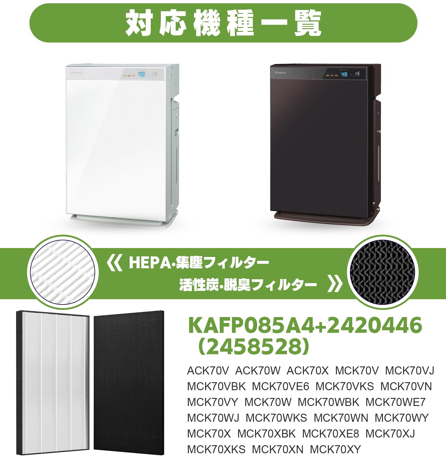 DAIKIN ダイキン 加湿空気清浄機 MCK70VBK-T （フィルター新品） KAFP079A4 ダイキン DAIKIN 加湿空気清浄機交換用フィルター