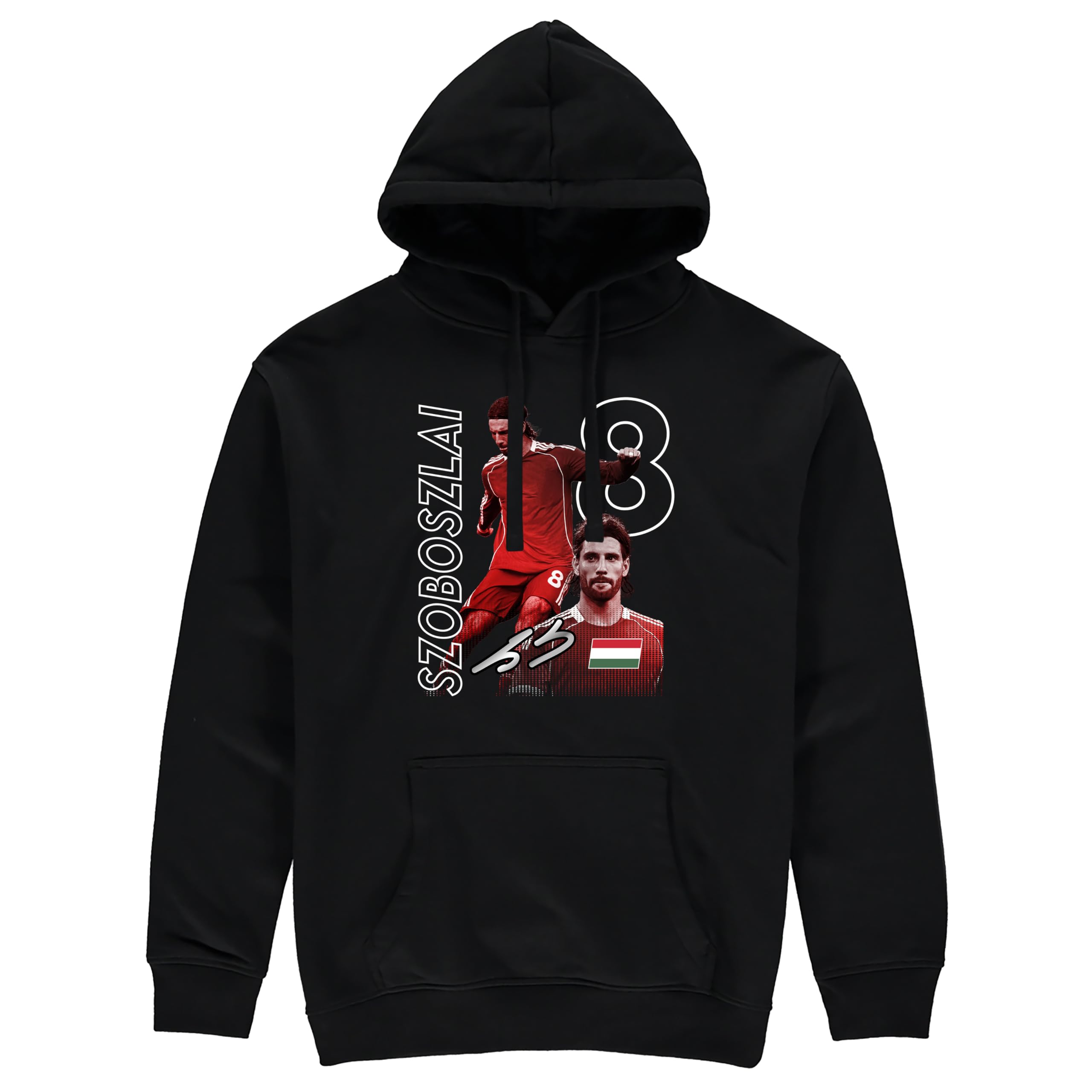 Partisan Liverpool Szoboszlai Hoodie - Adult Sizes - Black or Burgundy (UK, Alpha, S, Regular, Regular, Black)