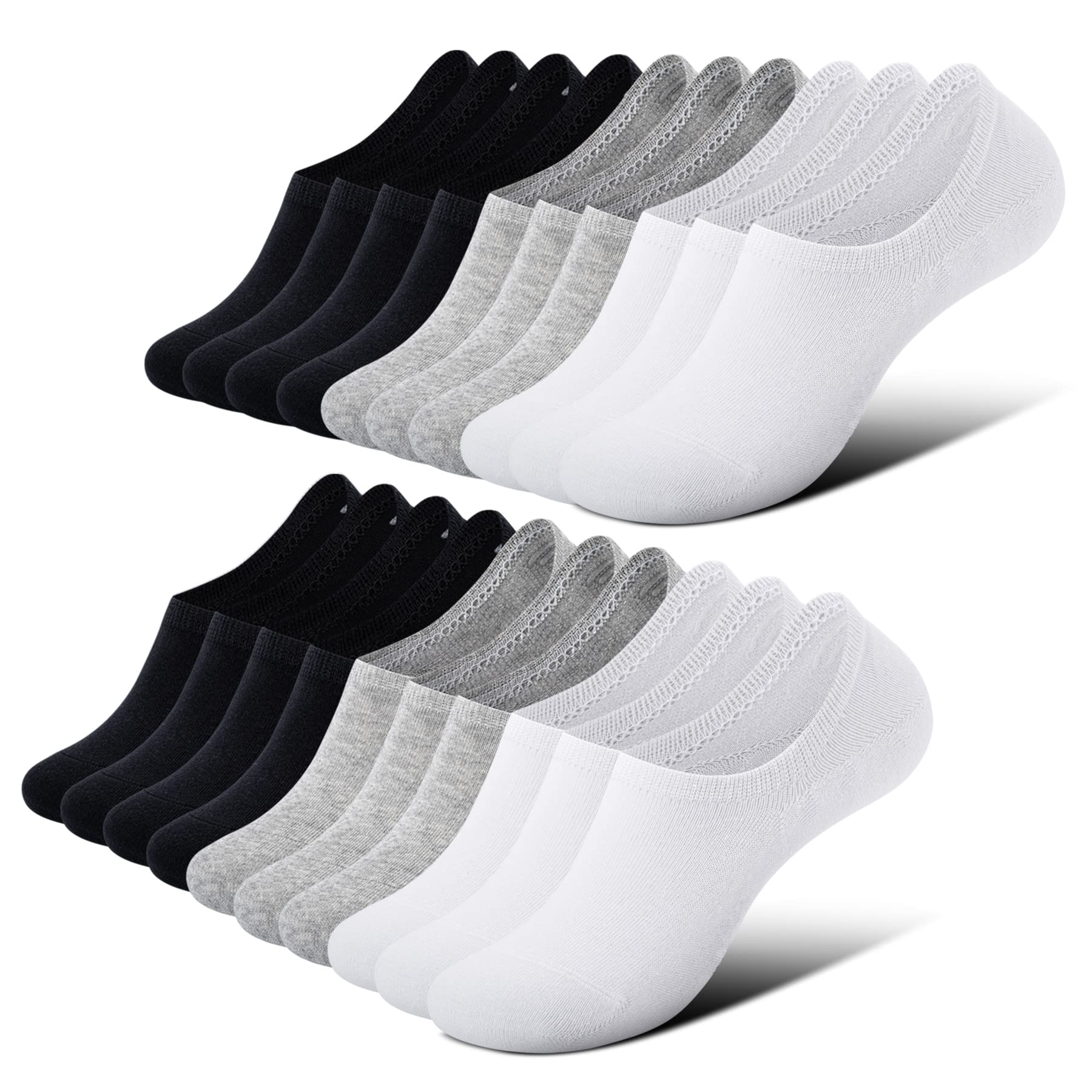 FALARY 10 Pares Calcetines Invisibles Hombre Mujer Verano Calcetines Tobilleros