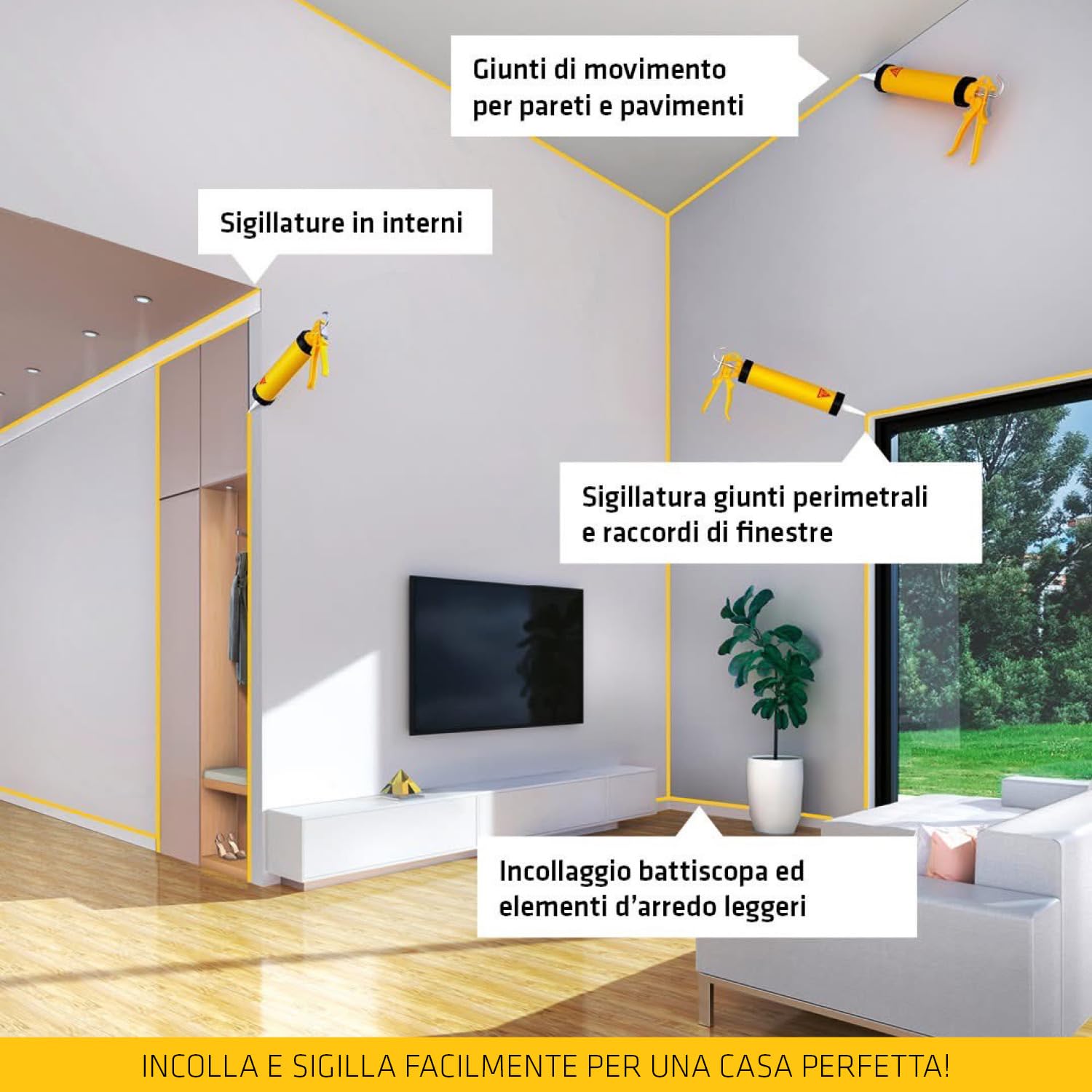 SIKA - Sigillante adesivo universale - Sikaflex 11 FC Purform, Grigio - Incolla e sigilla in un solo gesto con la nuova tecnologia Purform per una casa perfetta - 300ml