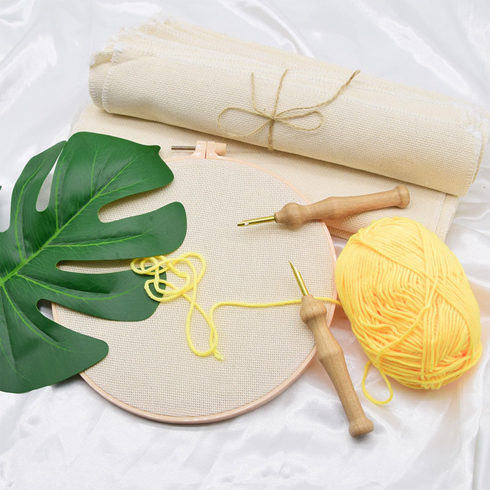 Allazone 2 Pz Tessuto per Cucito, Punch Needle Tessuto, Panno per Tufting, Tessuto per Cucito in Cotone Panno per Monaco per Aghi per Tappeti e Aghi per Punch, 67 x 50 cm