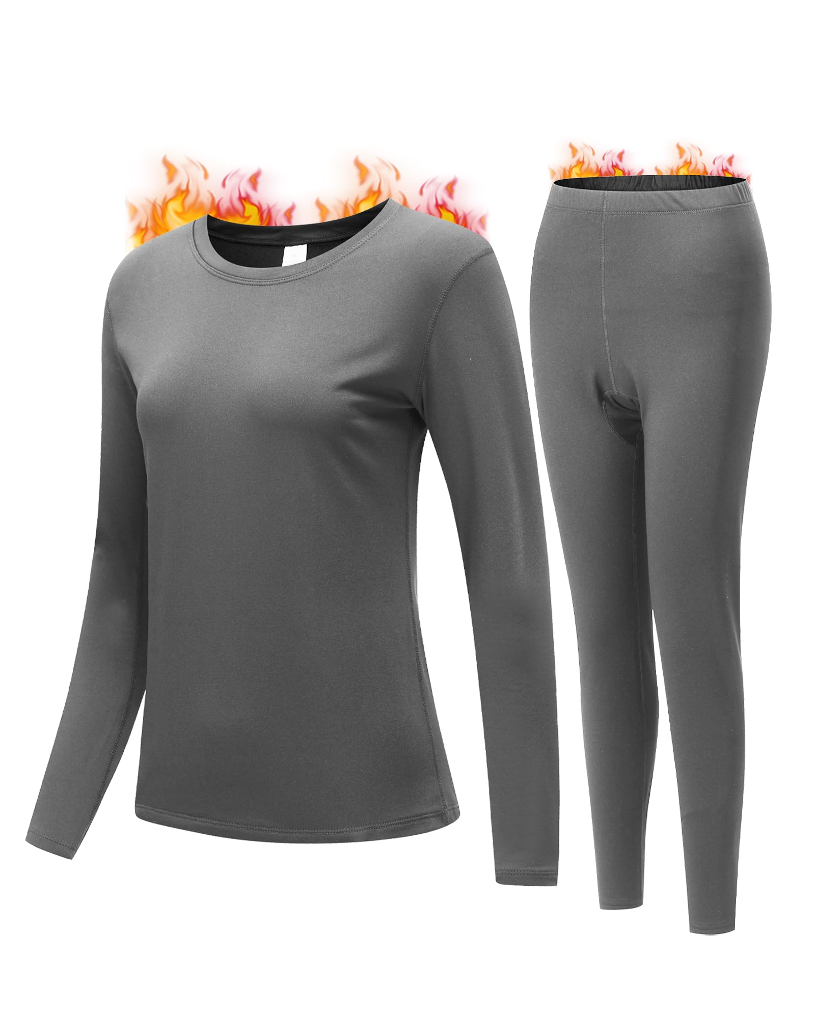 Thermal Underwear for Women, Soft Long Johns Base Layer Top &amp; Bottom Set