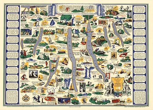 Miniatura 4 de Rompecabezas de 1000 piezas para adultos 1962 Región de Finger Lakes del centro de Nueva York Rompecabezas de Finger Lakes - Rompecabezas central