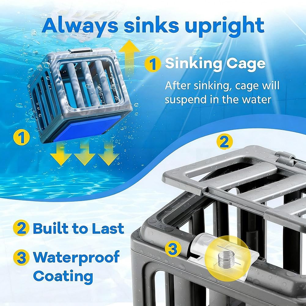 Giocattoli subacquei per piscina, gioco di salvataggio subacqueo con gabbia per piscina e abitanti galleggianti, gioco d'acqua per allenamento di nuoto, regalo estivo per spiaggia (set da 6)