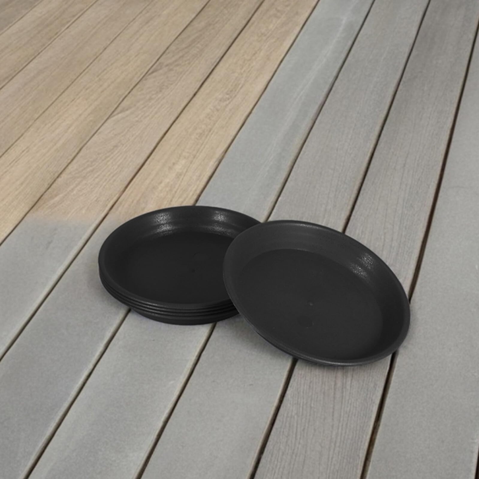 TOYANDONA 10 Bandejas Redondas de Plástico Negro para Macetas 25 CM Platillos para Plantas Bandejas de Goteo para Jardín Hogar Interior y Exterior Recogedores de Agua para Plantas