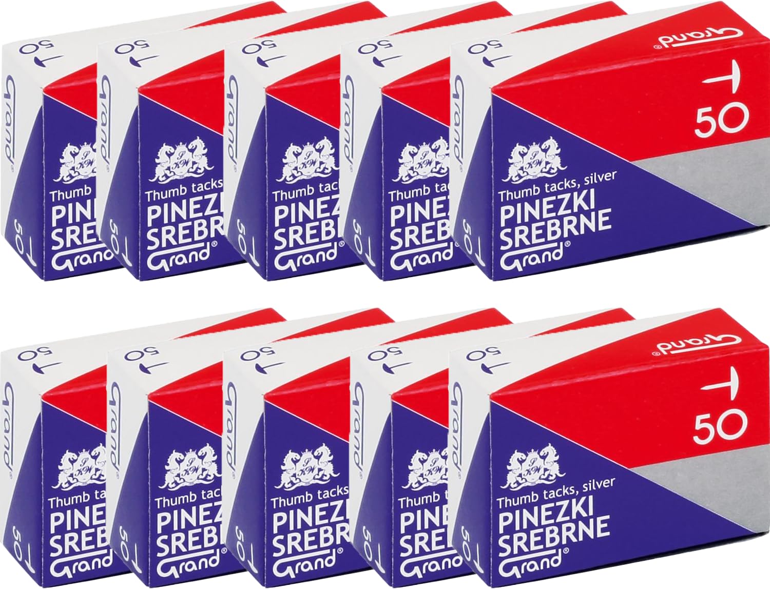 Pinezki srebrne Grand 10x50 sztuk