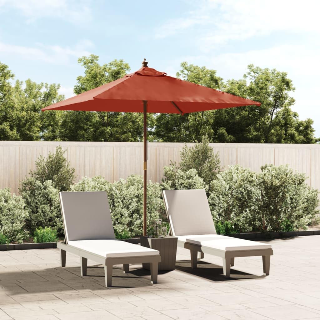 vidaXL Sombrilla de jardín con Poste de Madera Terracota 198x198x231cm