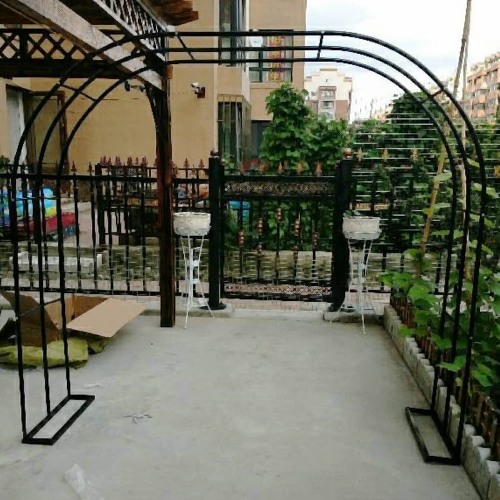 SDdPulse Arco da giardino per esterni, pergolato per piante rampicanti, arco decorativo per rose, arco decorativo in metallo resistente alle intemperie, supporto per piante clematide per rose d'uva, 3