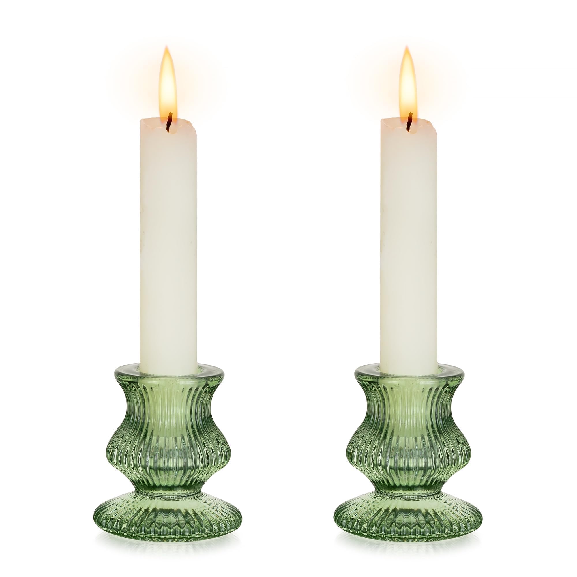 36 Stück Kerzenhalter Aus Glas – 2 Stile (hexagonal & Vasenförmig), Je 5x6 Cm