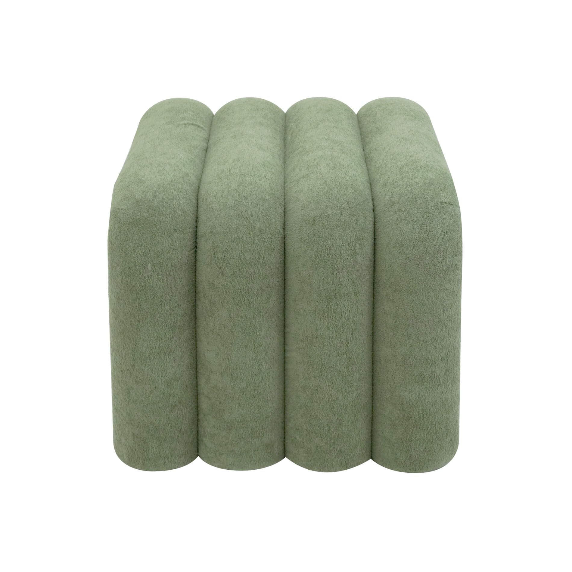 Rebecca Mobili Set 2 Moderne Fußstützen, Niedrige Pouf Hocker, Dunkelgrün, Polyesterstoff MDF, Wohnungsdekoration, für Sofa - Maße HxBxT: 40 x 38 x 40 cm - Art. RE7062