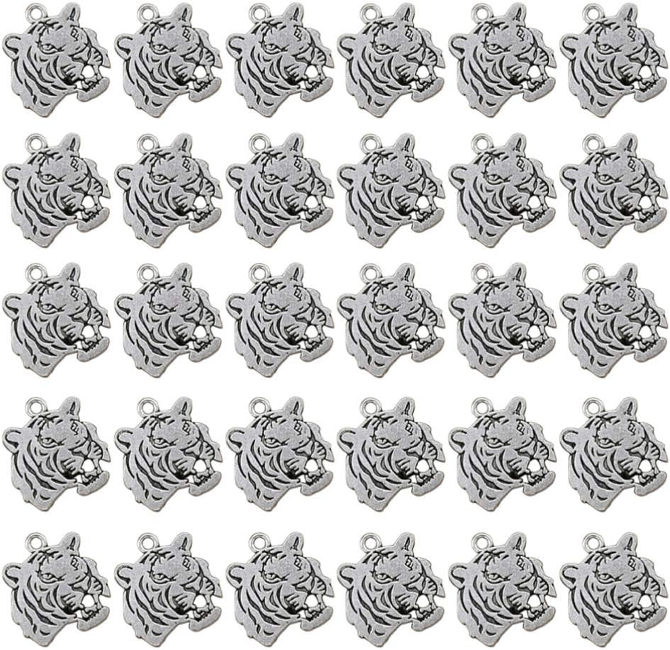 SUPVOX 30pcs Tiger Head Charm DIY Pendant Jewelry Making Accessories for Necklace Bracelet Crafts - Image 7