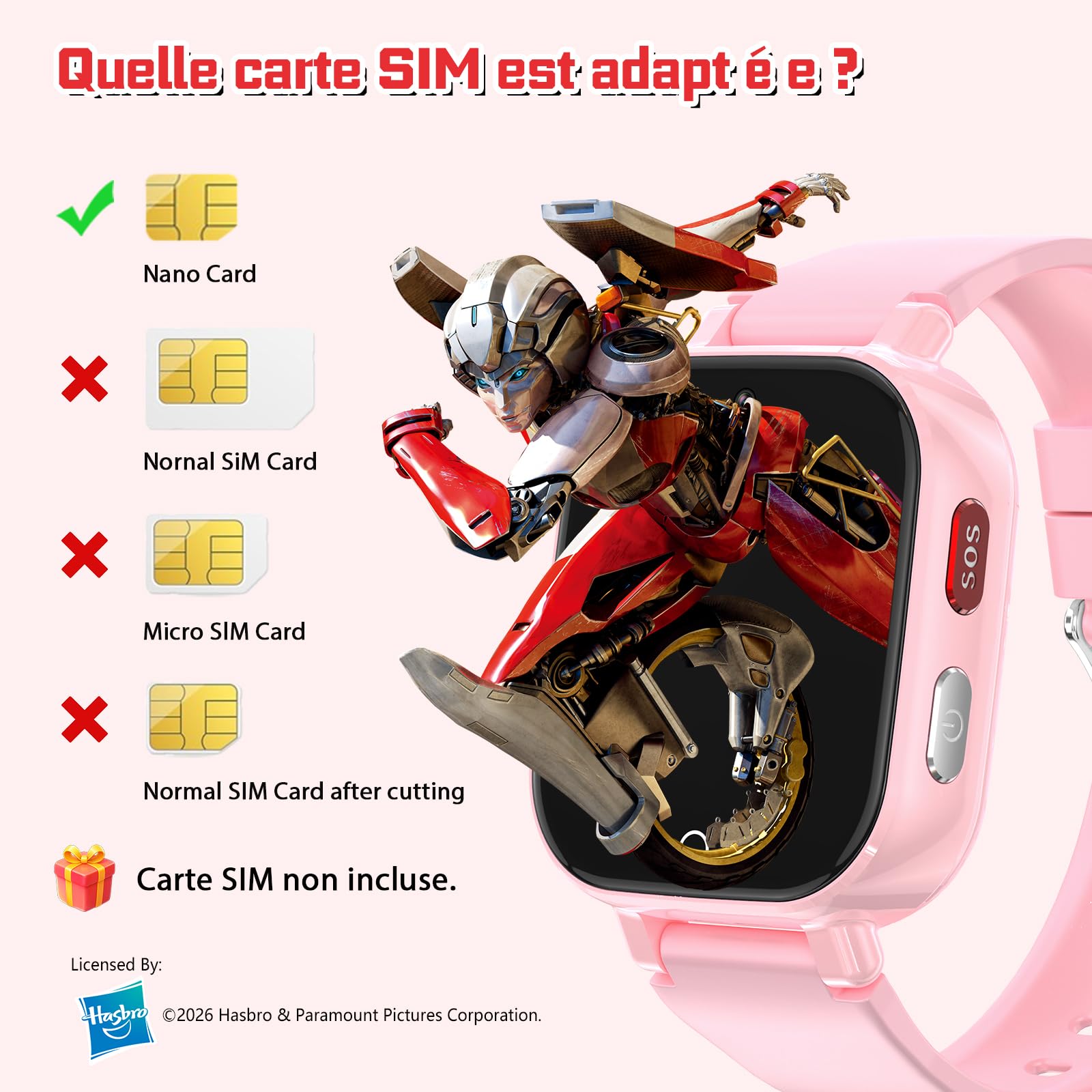 4G Montre Connectée Enfant GPS, Appel Vidéo, Téléphone, IP68 Étanche, SOS