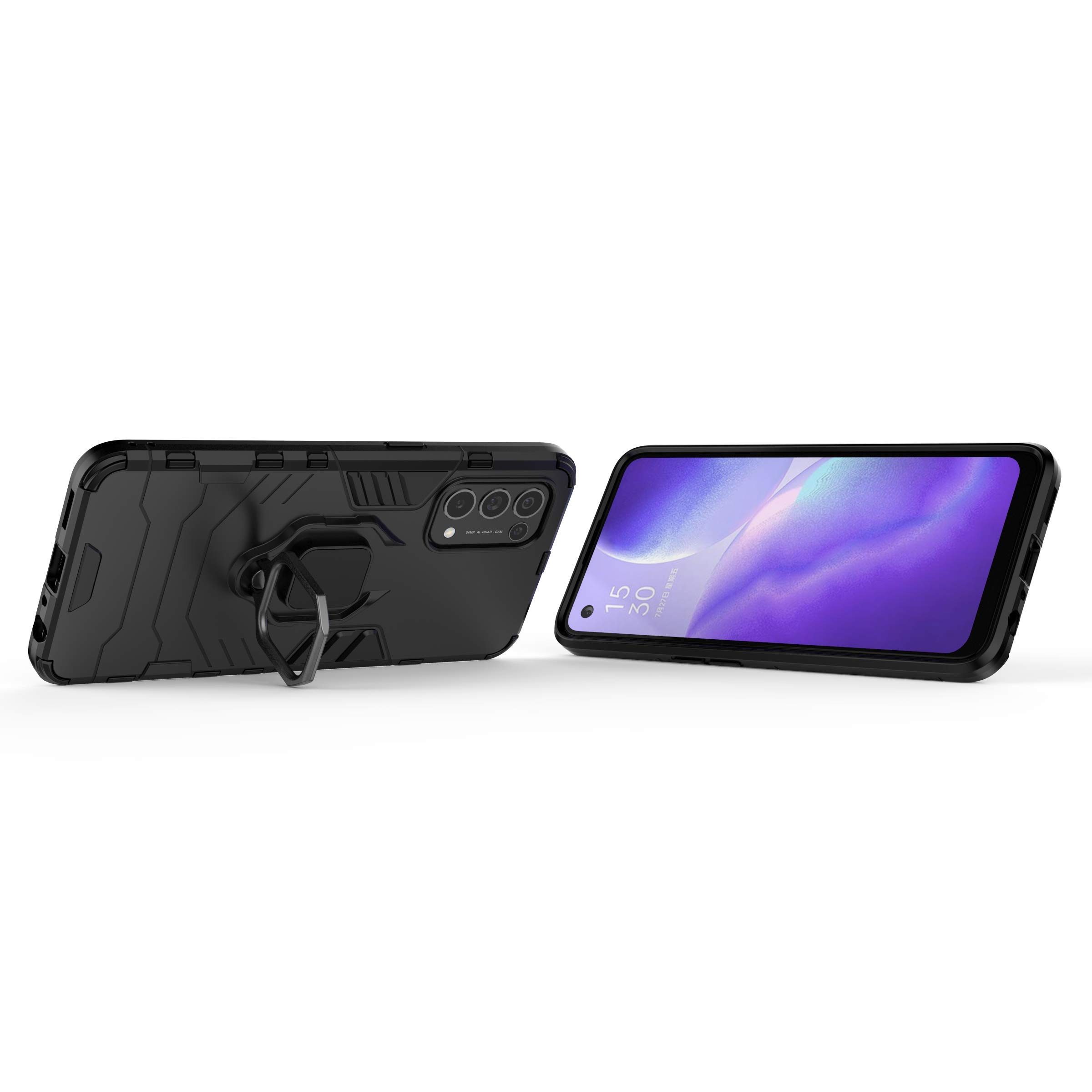 TingYR Cover per Oppo Find X3 Lite, Supporto Anello Rotante a 360 Gradi, Cover Telefono Antiurto in TPU/PC, Custodia per Oppo Find X3 Lite.(Nero