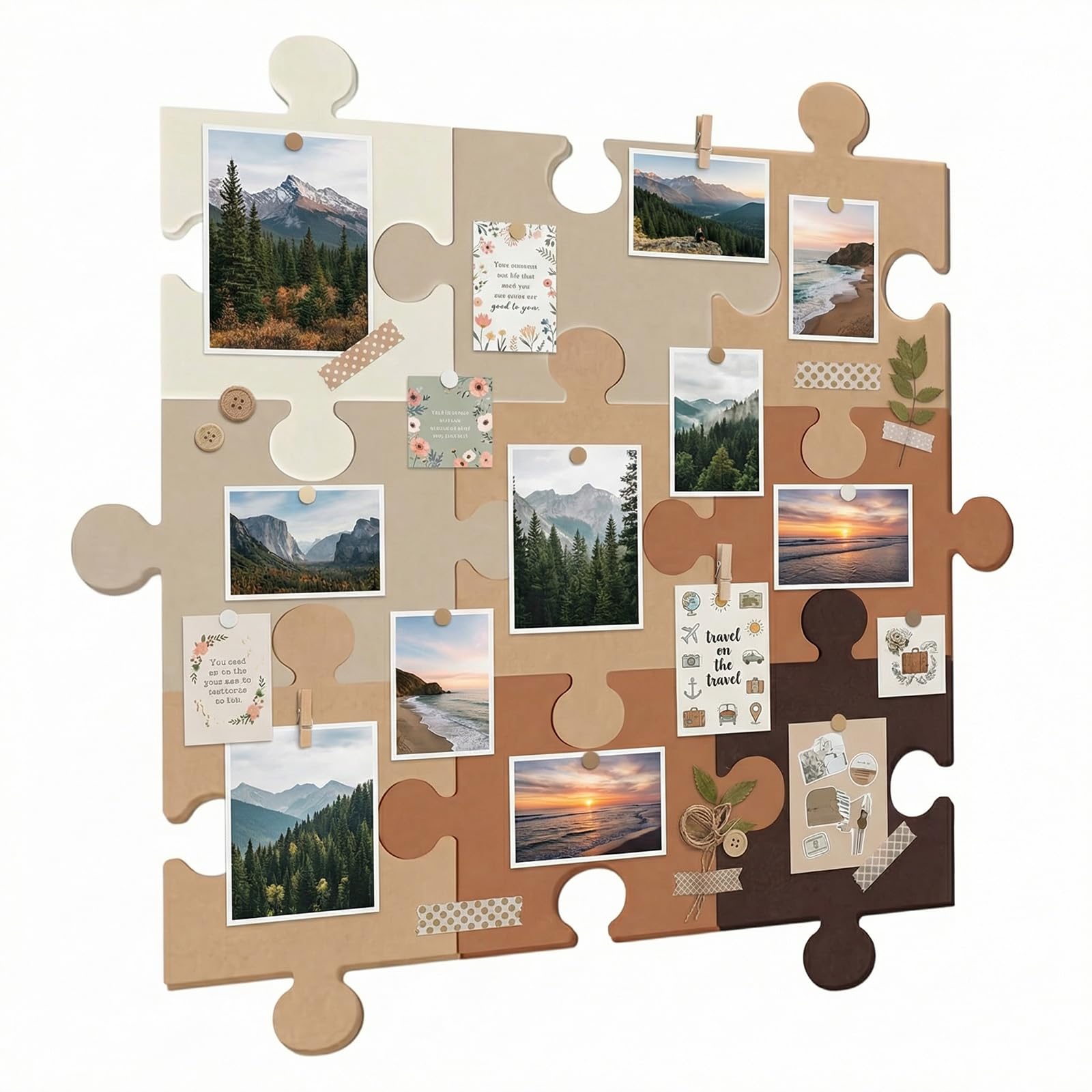 60x60cm Felt Pin Board for Bedrooms, Self-Adhesive Jigsaw Notice Boards for Office Wall Tiles, Eva Cork Board Panels for Photos, Memos, Vision Board, as Decorative Wood Panels for Walls Alternative
