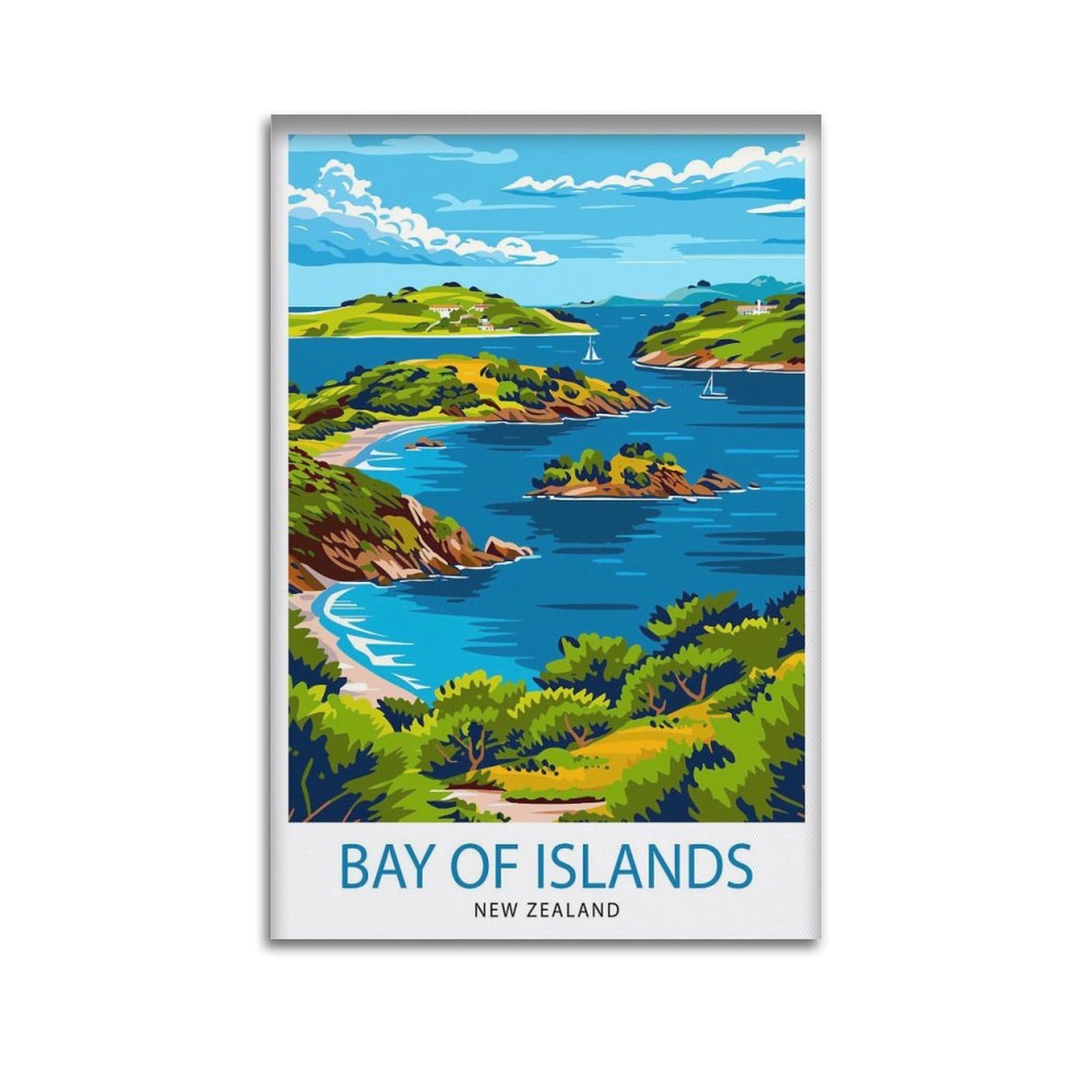 xiaoxiaoshen Bay of Islands New Zealand Travel_3 Canvas Poster Wall Art Prints Room Aesthetic Murals Bedroom And Living Decorations 24x36inch(60x90cm)