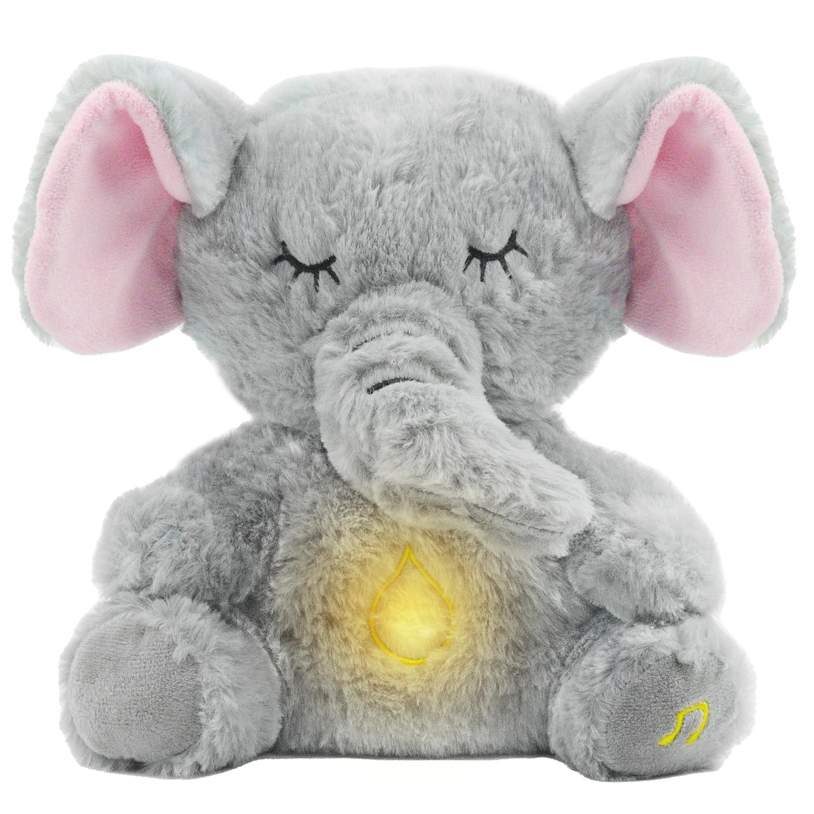 Breathing Stuffed Animal, Breathing Elephant, Four Gear Adjustment, Volume Control, Rhythmic Breathing Motion with Music Lights & Breathing Motion for Newborns 0+ Months, Relieving Baby Quiet-image-42