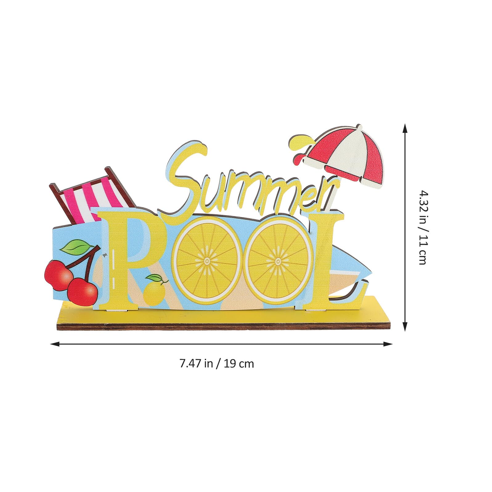 LABRIMP Ornamento da Tavolo in Legno Estivo Scritta Summer, Decorazione Luau per Feste a Tema, Centrotavola Compatto e Stabile per Casa, Studio e Camera