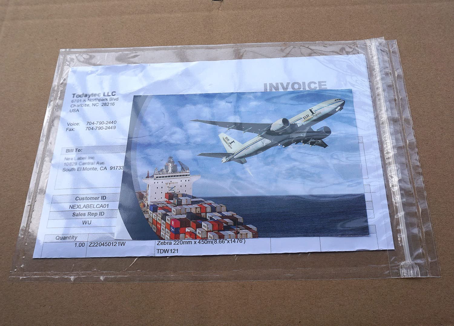 Bolsas con cierre de cremallera para documentos y etiquetas de envío adhesivas transparentes de 6.7 pulgadas x 10 pulgadas (paquete de 50)