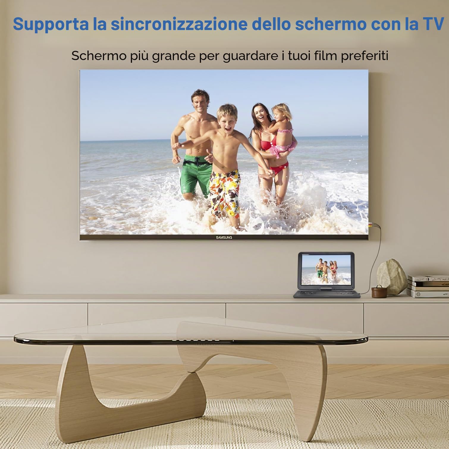 Lettore DVD portatile 19,6" HD per auto bambini multi-regione
