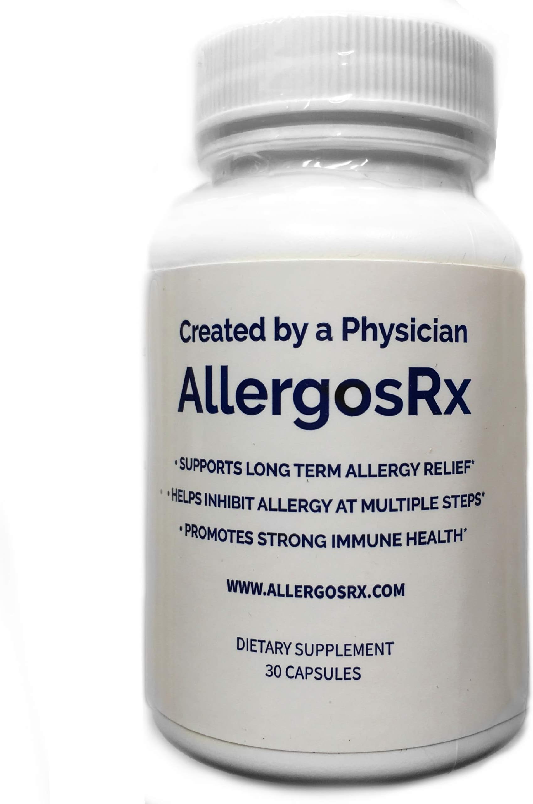AllergosRX – Powerful and Immediate Allergy Relief Supplement (30-Count) - Allergy Multi-Symptom - Allergy Specialist Formulated - Probiotics for Immune Support