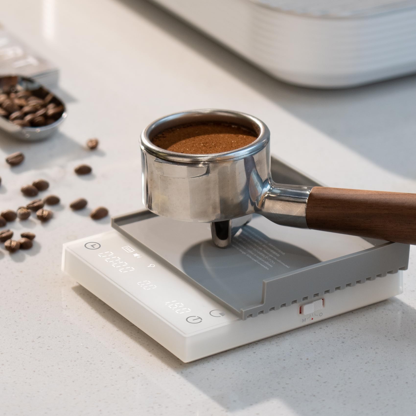 TIMEMORE Báscula de café Basic 3.0 con temporizador y relación/caudal, onz/kg conmutable, digital, para espresso y pour-over, color blanco