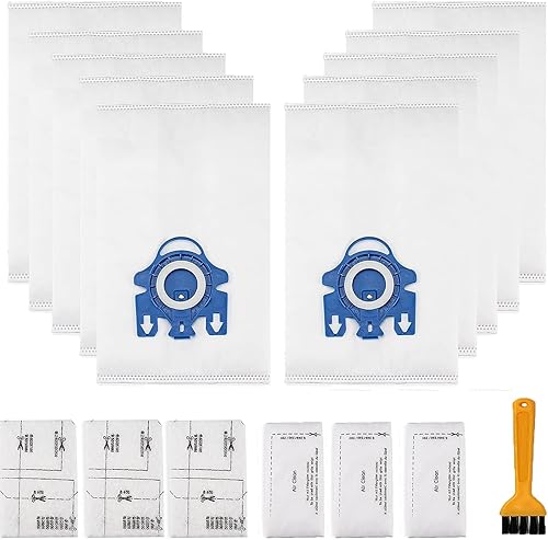 Paquete de 10 bolsas Airclean GN 3D para aspiradora compatibles con Miele Classic C1 Complete C1, C2, C3, S400i S600 S2 S5 S8 Series con 3 filtros