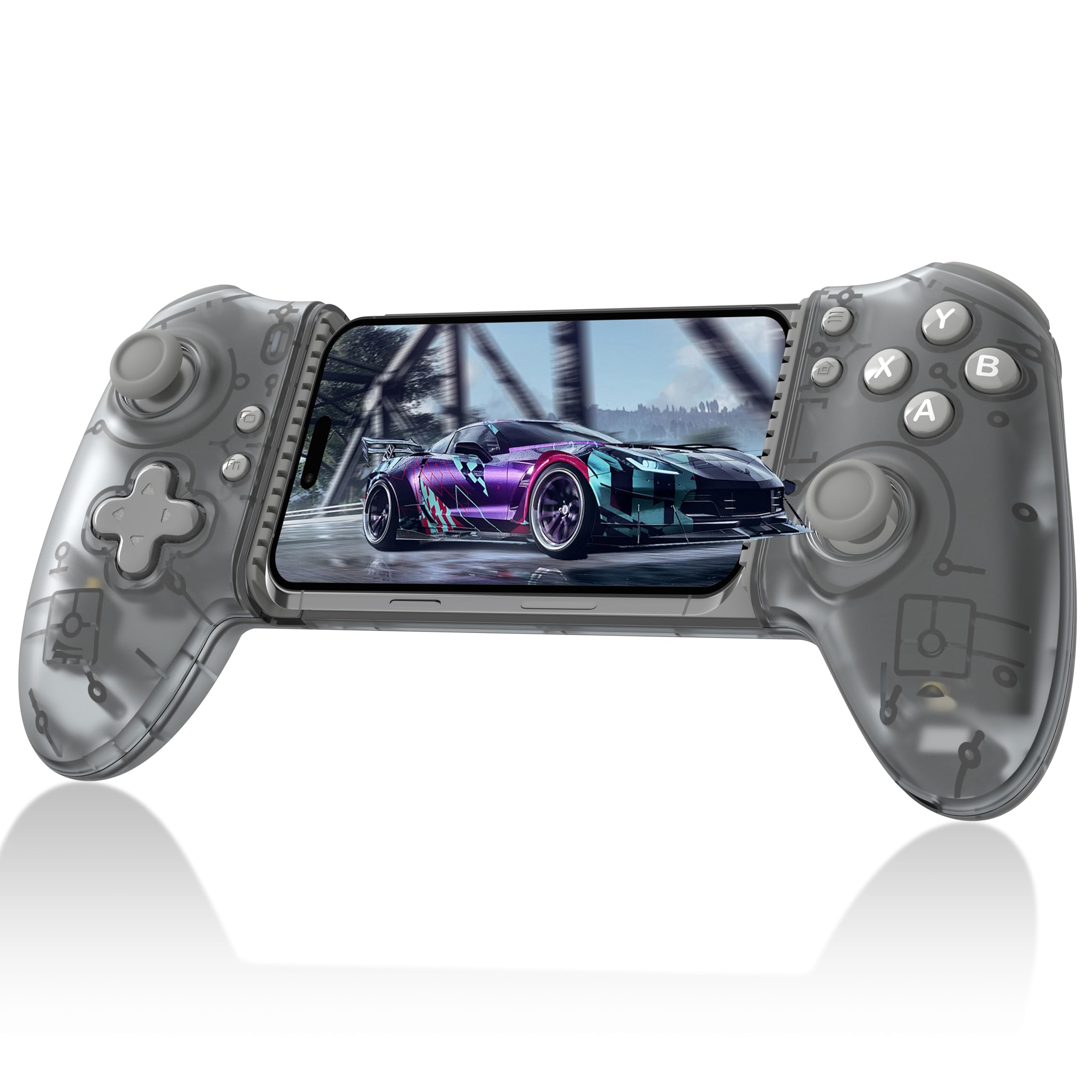 miadore Handy Controller für iPhone/Android Smartphone/Switch | Mobilephone Bluetooth Controller mit Hall Effect Joysticks,2 Pro Back Buttons,Wake-Up Function
