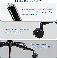 Vista 32 de YOUNIKE Silla de oficina, silla de escritorio sin brazos con ruedas, sillas giratorias ajustables para computadora de oficina en casa, silla