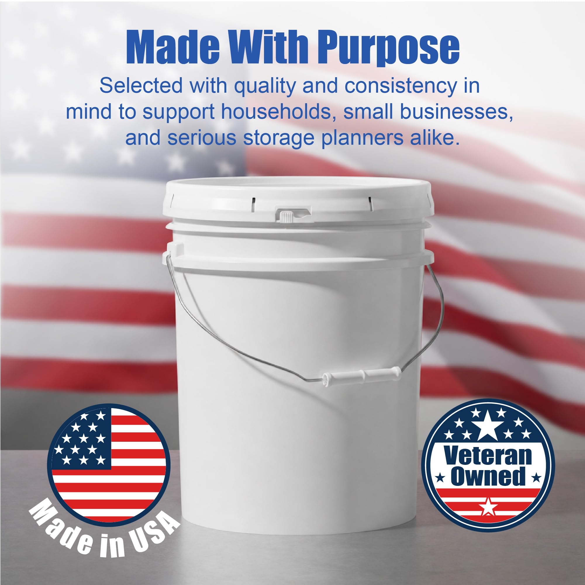 5 gallon cubo blanco y tapa – Durable 90 Mil cubo multiusos – Calidad alimentaria – plástico libre de BPA