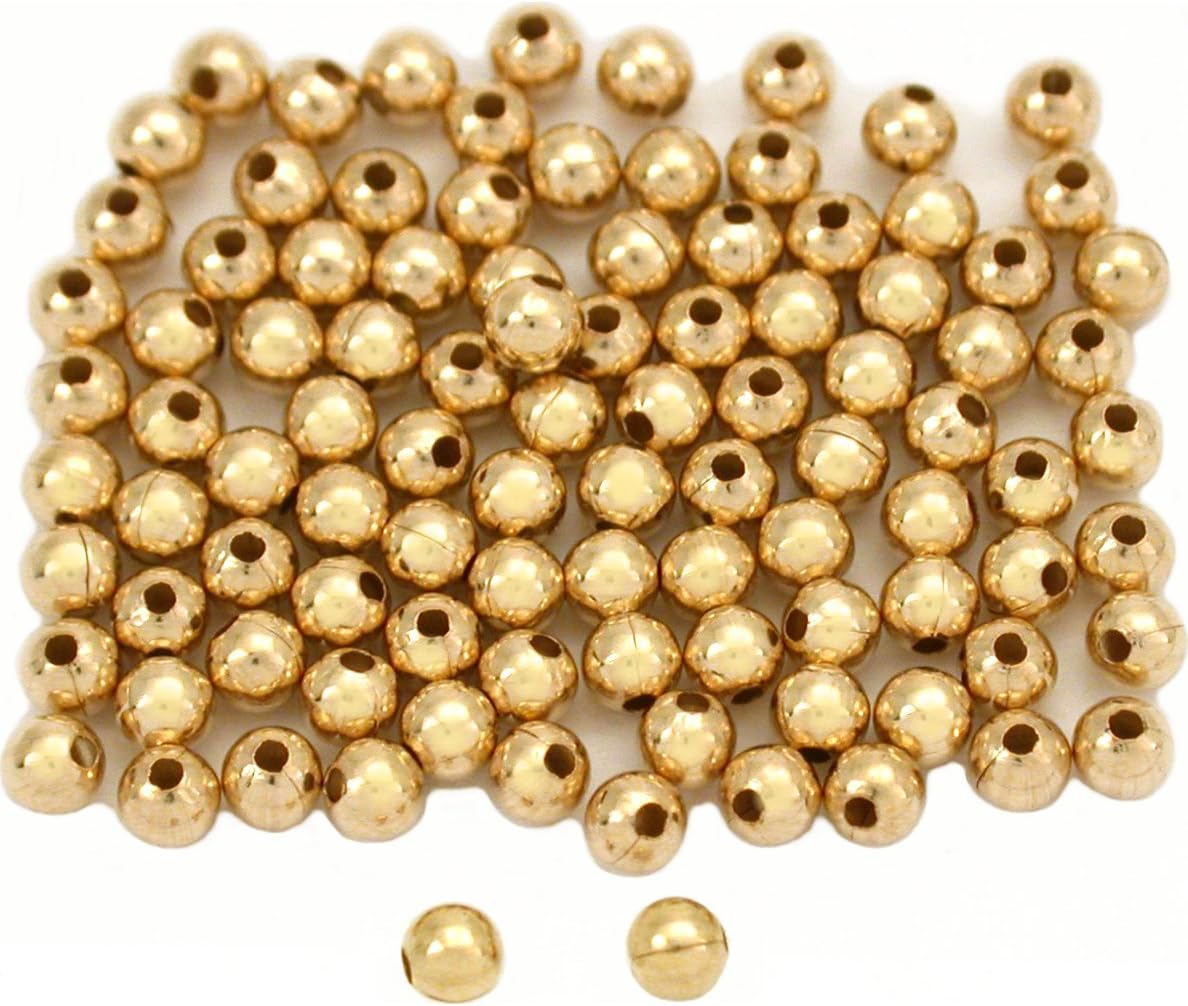 100 14K Gold Filled Round Little Beads Smooth 2.5mm Arts