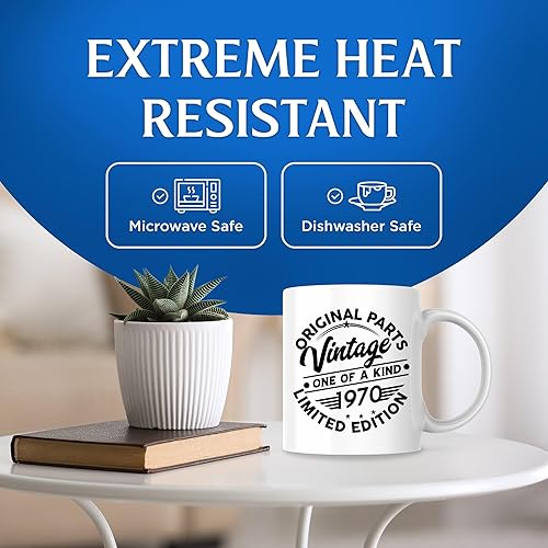 Miniatura 4 de 1970 Original Parts Taza de café  Año de nacimiento 1970  Taza de café Nacido en 1970  Taza de café de cumpleaños  Taza de café de 11 onzas