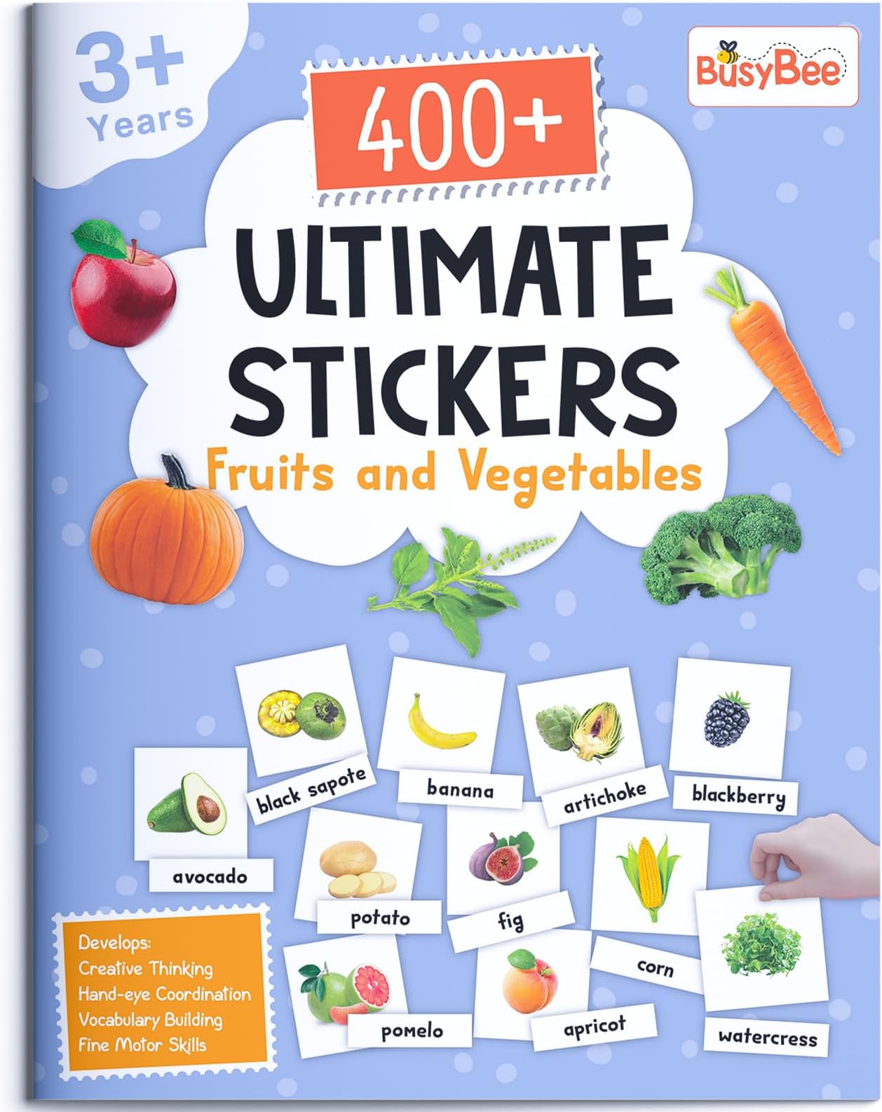 Pegasus 400+ Ultimate Stickers Book for Children - Fruits and Vegetables for 3+ Years Kids | Stickers for Classroom Activity