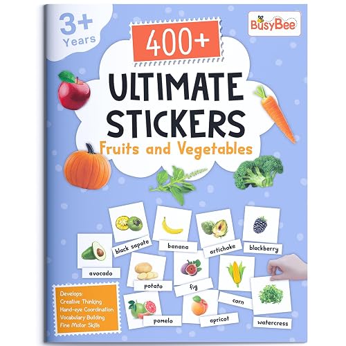 Pegasus 400+ Ultimate Stickers Book for Children - Fruits and Vegetables for 3+ Years Kids | Stickers for Classroom Activity