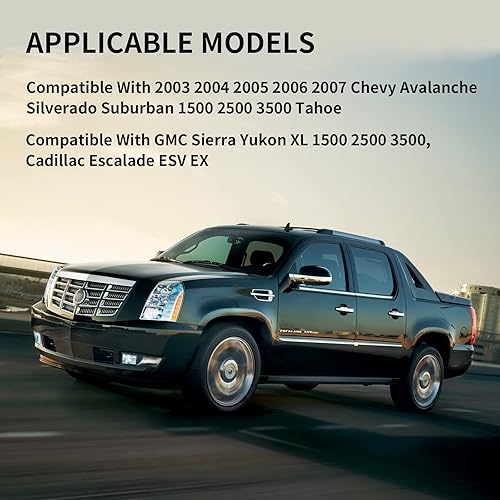 Miniatura 6 de Espejo lateral del pasajero de repuesto para Chevrolet Chevy Silverado Suburban Tahoe Avalanche GMC Sierra Yukon Cadillac Escalade espejos