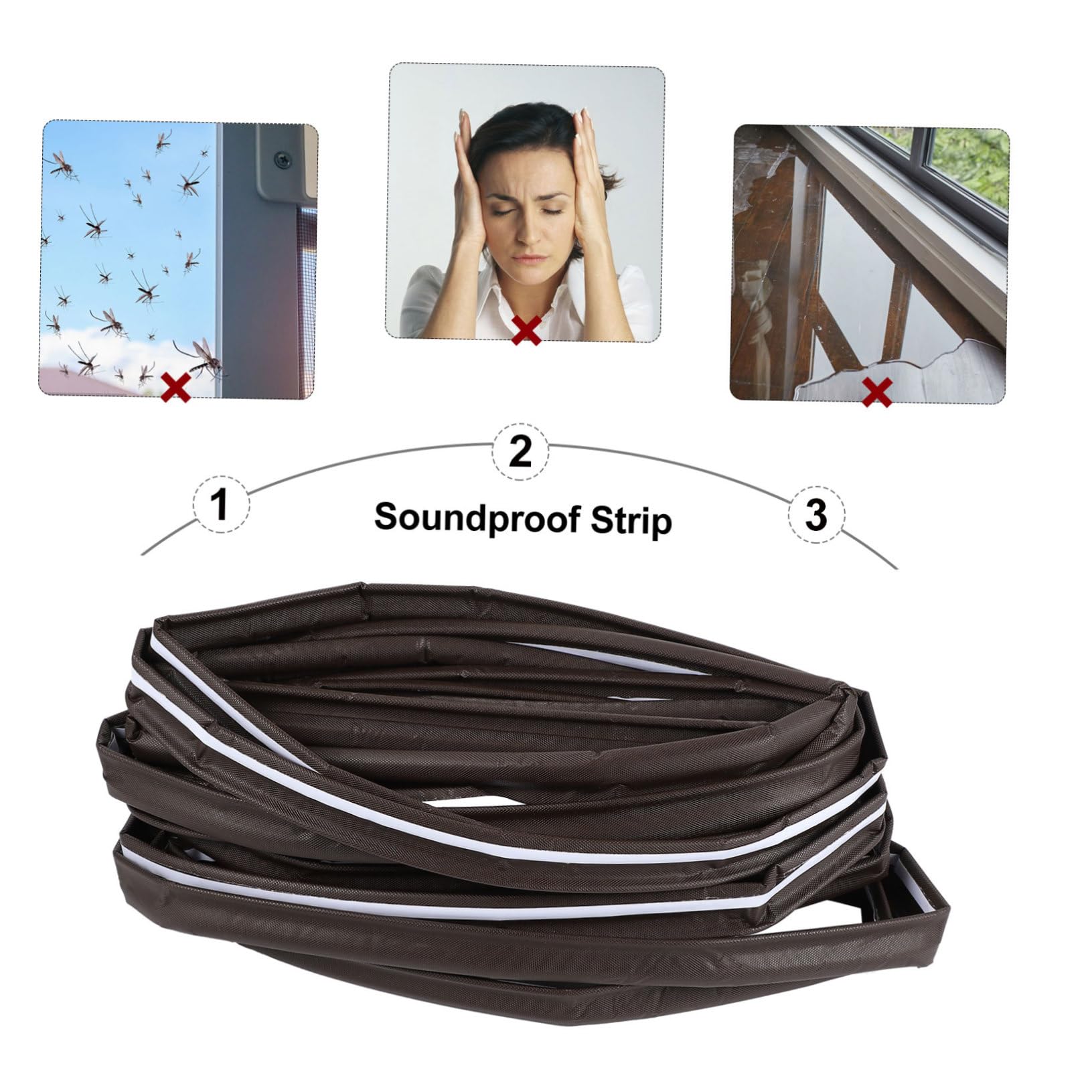 SHINEOFI 2 Pezzi Striscia Isolante per Porte e Finestre PU Antispifferi e Fonoassorbente Protezione e Termica per Interni Ed Esterni Facile da Applicare e Resistente