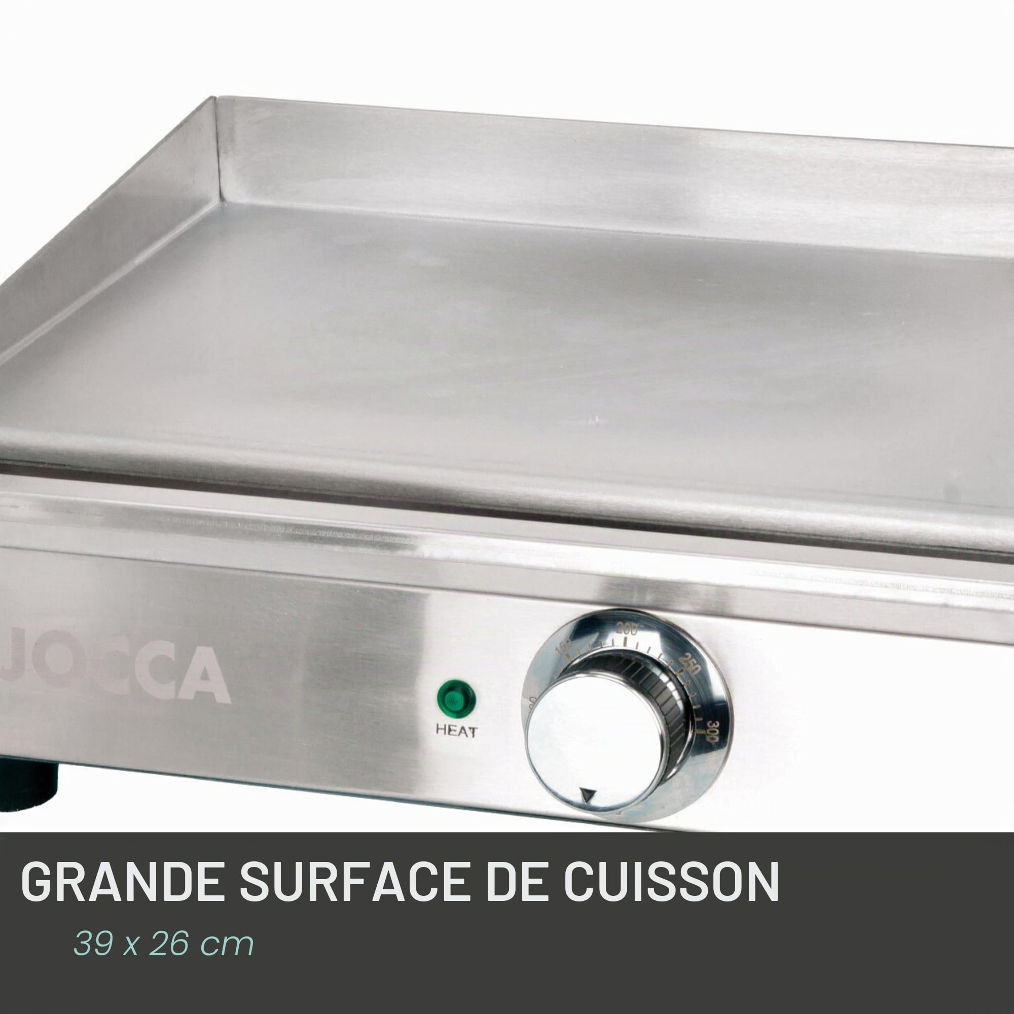 Jocca Plancha Électrique Teppanyaki en Acier Inoxydable avec Surface de Cuisson 39,6x26 cm