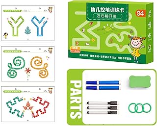 Conjunto de cadernos de exercícios de rastreamento mágico, caneta e borracha reutilizáveis, livro de desenho de treinamento de controle de caneta para crianças 2-8 anos educativo precoce caligrafia copybook (32 páginas)