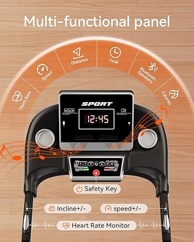 Miniatura 3 de Cintas de correr para el hogar, caminadora con 0-15% de inclinación automática, cintas de correr plegables de 3 HP para correr y caminar con