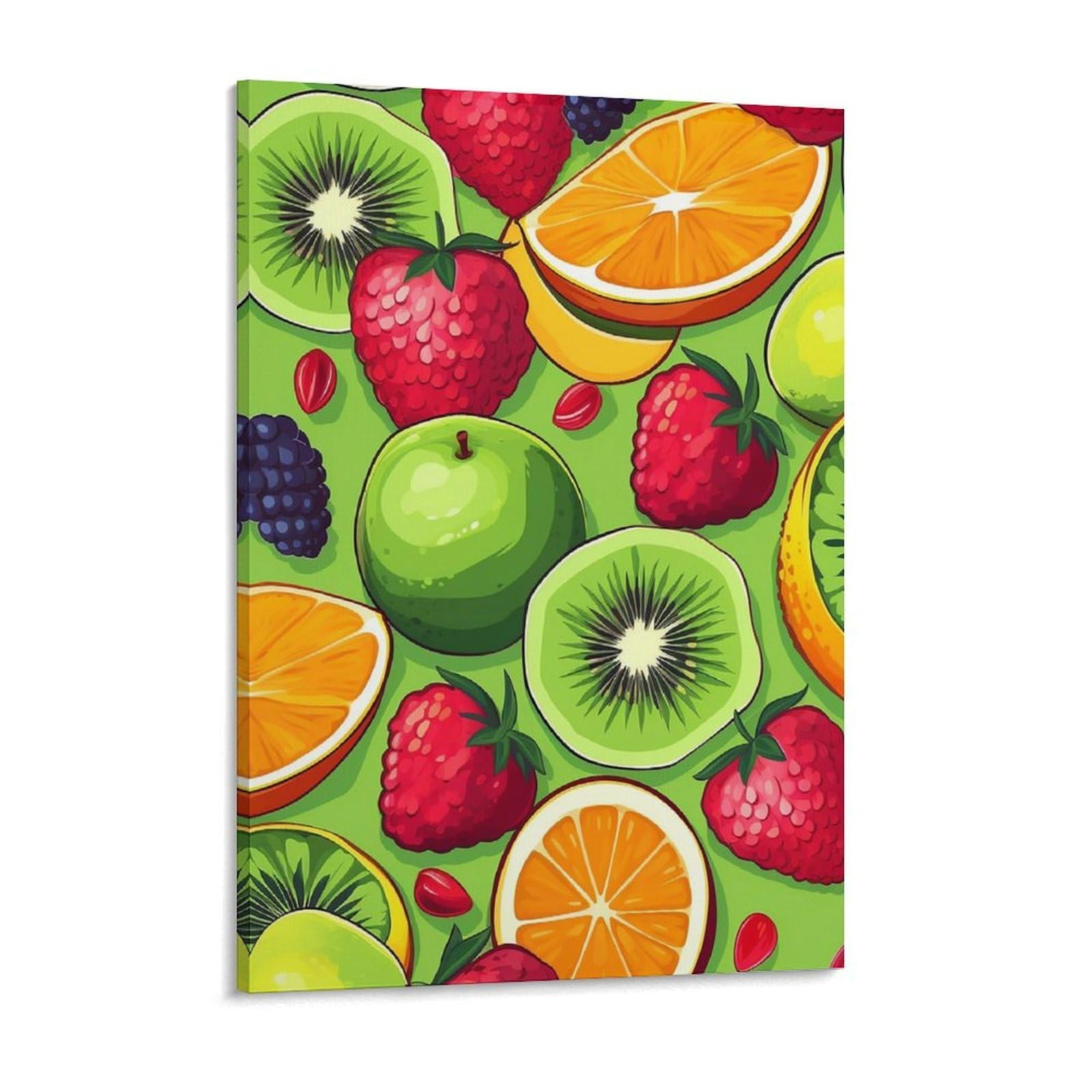 Various Fruits Canvas Wall Art for Bedroom 12x16inch Canvas Prints Artwork for Walls Modern Picture Artwork Painting for Living Room Aesthetic Wall Paintings for Bathroom Kitchen Office Decor