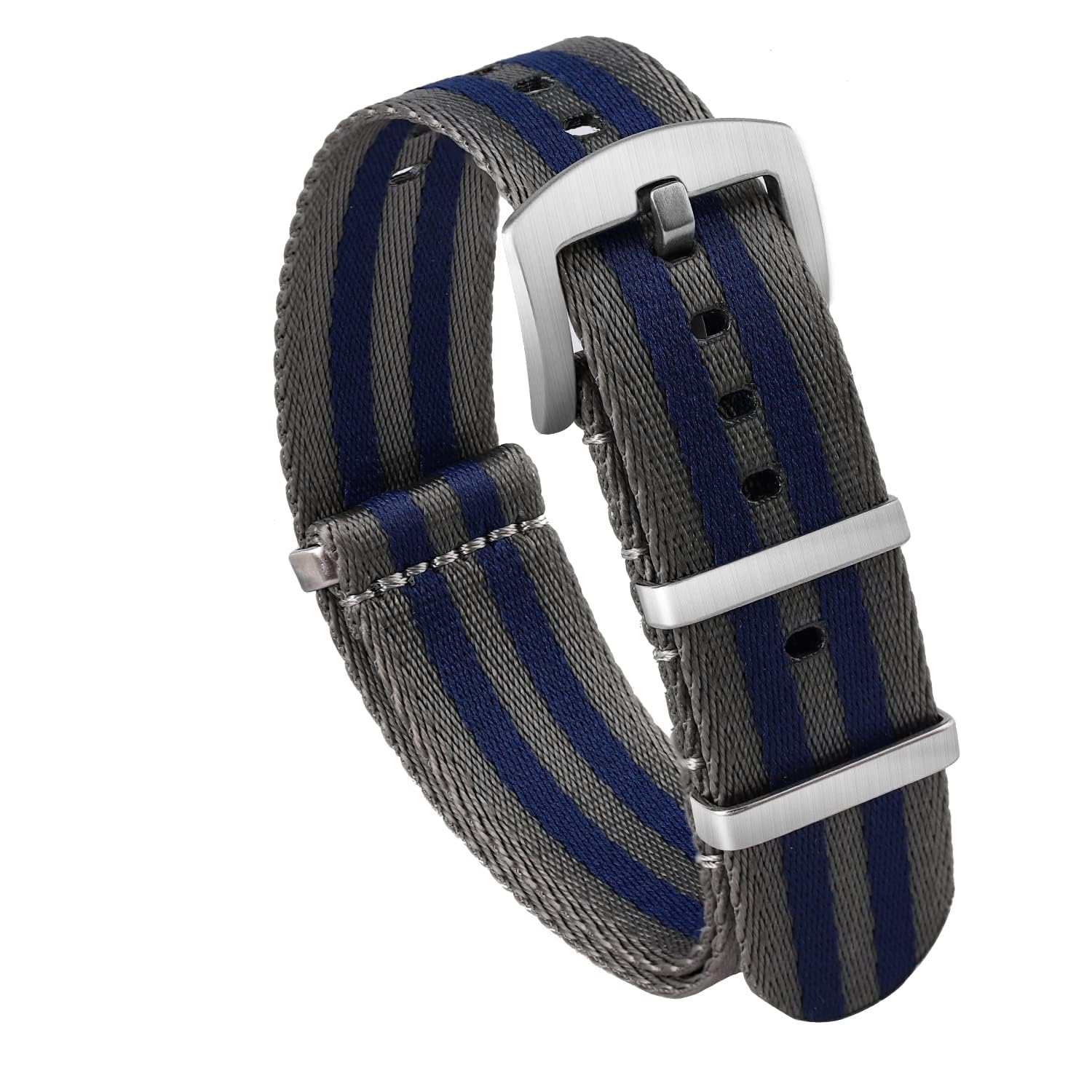 watchdives Nylon Watch Band 18mm 20mm 22mm Multicolor Replacement Watch Straps for Men Women (Gray Blue, 18mm)