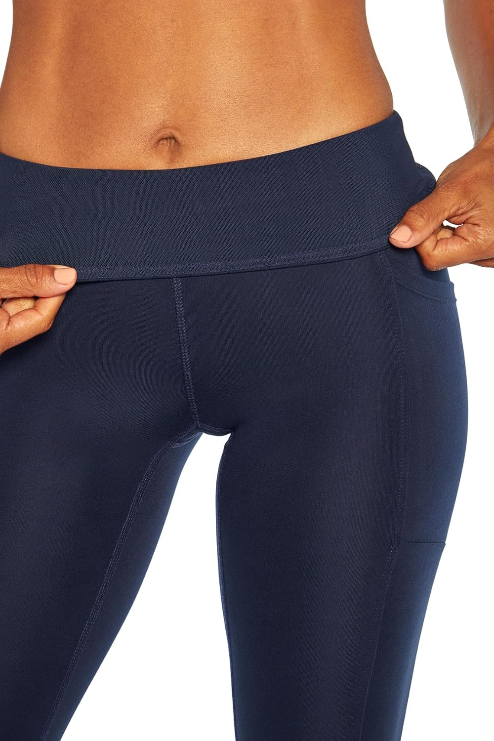 Marika Women's Plus Size Talia High Rise Tummy Control Pocket Legging, Midnight Blue, 2X - Image 3